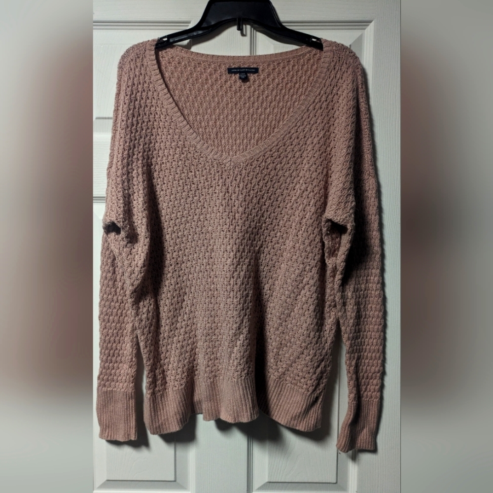 Mauve V-neck sweater